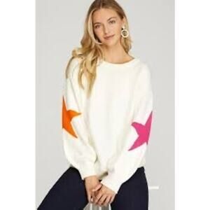 MSRP $79 NWT Long Sleeve Star Patterned Sweater SIZE XL | SAME DAY SHIP